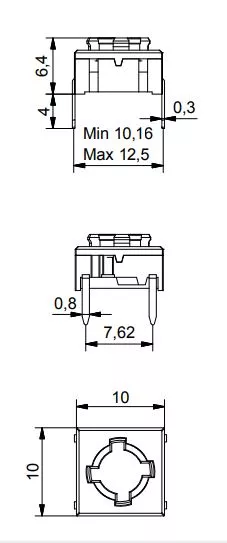Tact switches through hole 10X10-590