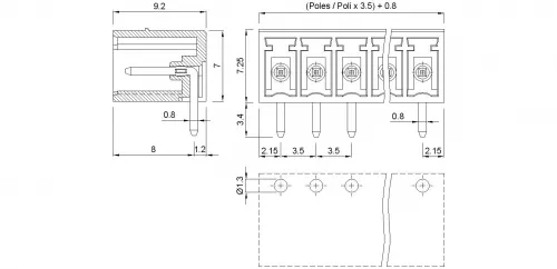 κάθετη κλέμα πλακέτας