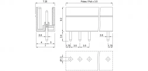 κάθετη κλέμα πλακέτας