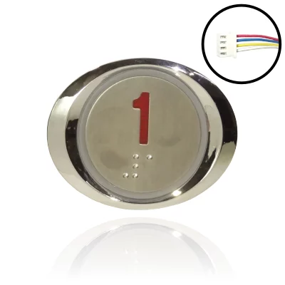 Μπουτόν Ανελκυστήρα Οβάλ Κόκκινο No 1