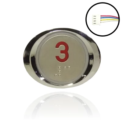 Μπουτόν Ανελκυστήρα Οβάλ Κόκκινο No 3