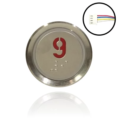 Μπουτόν Ανελκυστήρα Στρογγυλό Κόκκινο No 9