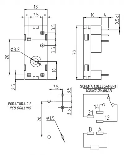 Βάση Ρελέ PCB ZRM.3